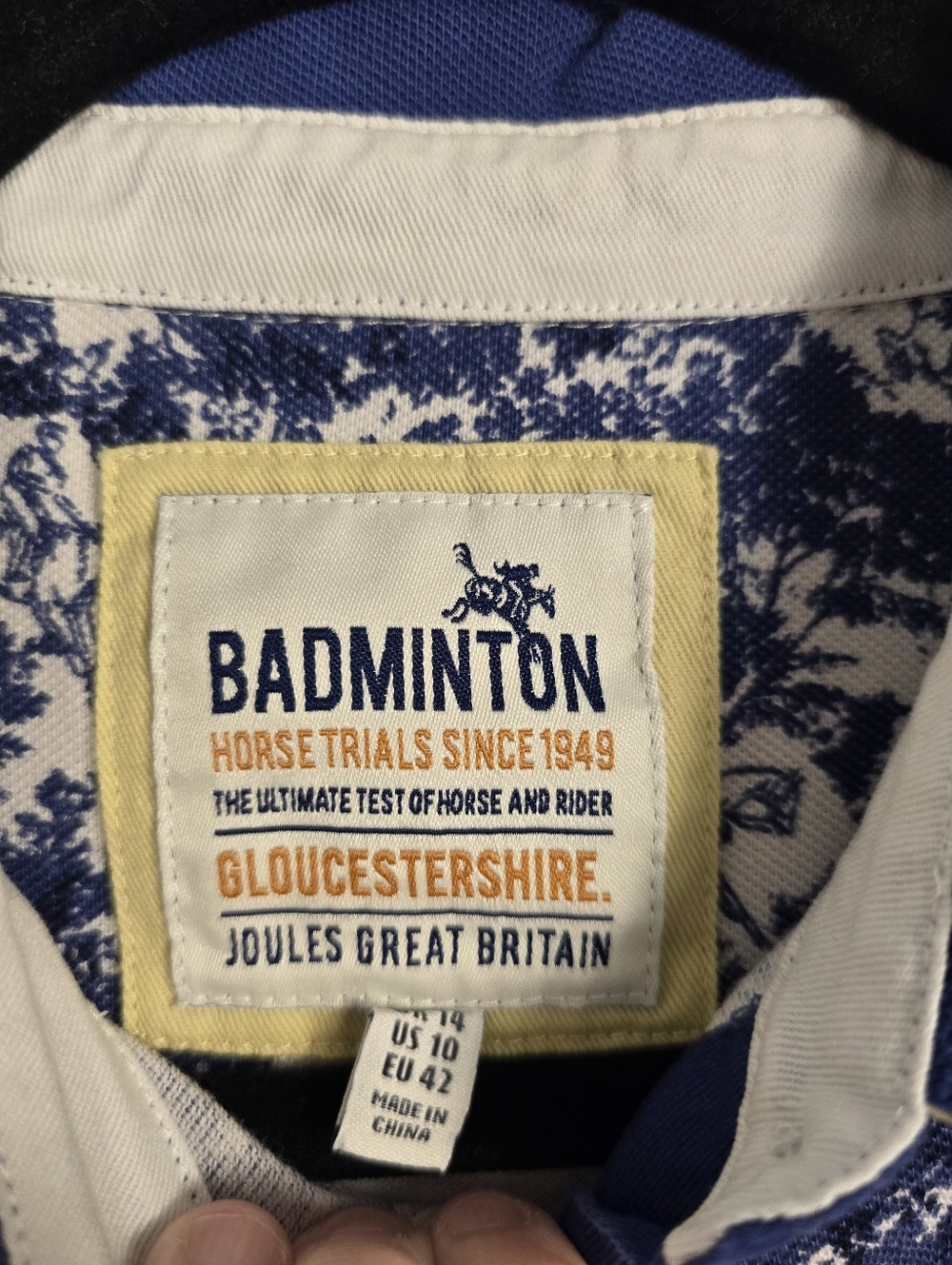 Joules Badminton Horse Trails Navy White Toile SSleeve Equestrian Polo Ladies 10 - Picture 5 of 13
